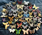 Lot 65 Vtg BUTTERFLY BROOCH Rhinestone Enamel 925 800 Silver GF Monet Trifari