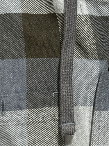LL Bean Katahdin Iron Works Shacket Plaid Cappuccio Bottoni Uomo XL Tasche - Foto 4 di 7