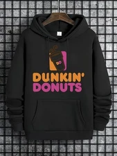 Men'S Dunkin' Donuts Licensed Graphic Hooded Sweatshirt - 360g Heavyweight Pullo