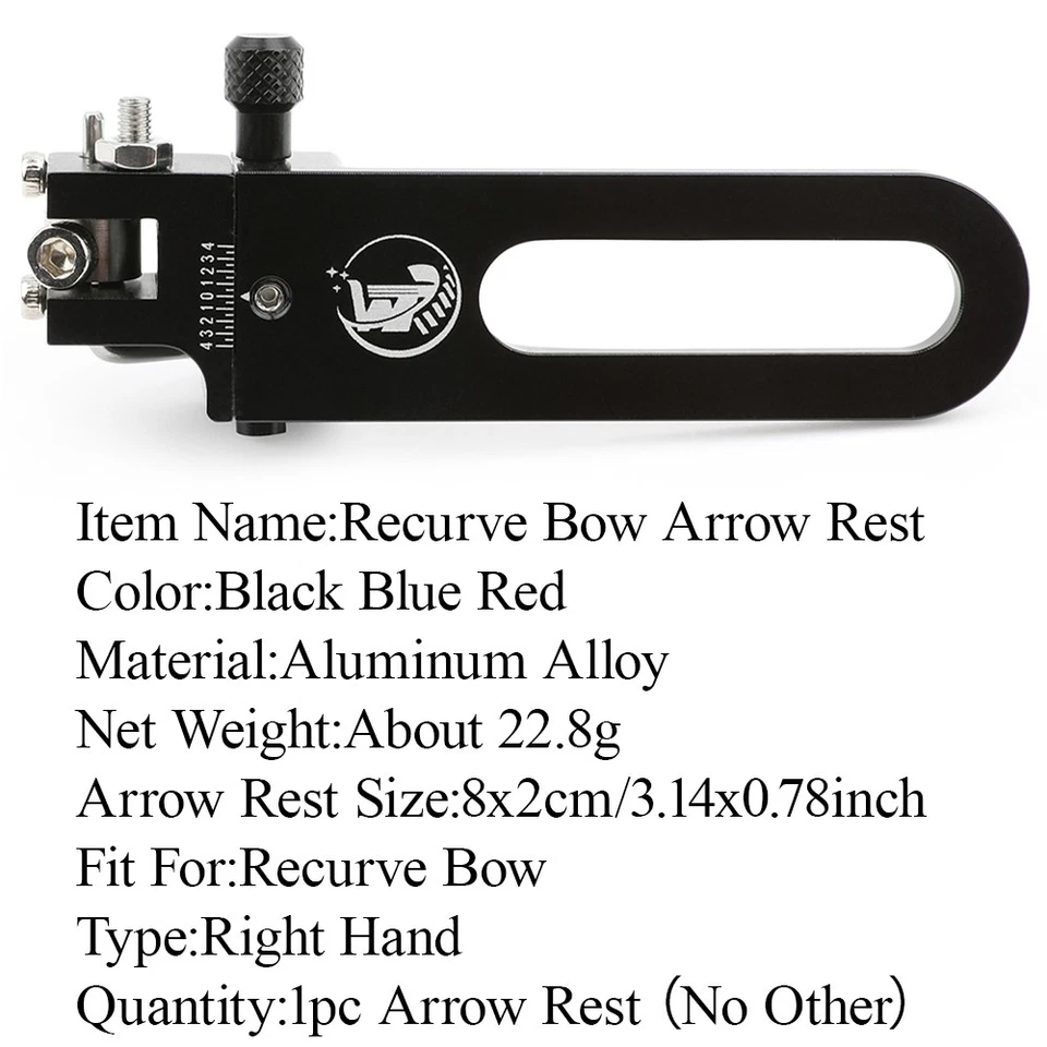 Archery Arrow Rest Magnetic Adjustable Aluminum Recurve Bow Target Shooting Hunt - Image 4 of 4