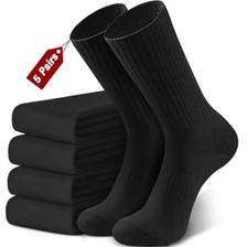 Hiking Socks for Men and Women: 5 Pairs Winter for Running, Thermal 5-8 Black