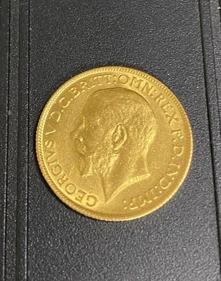 1918 22K GOLD Coin 1/4.  Georgivs V.D.G Britt OMN REX F.D. IND IMP Great Britain