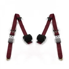 JP Comanche 1985-1992 Airplane 3pt BURG Retract Bucket Seat Belt Kit-2 Belts 