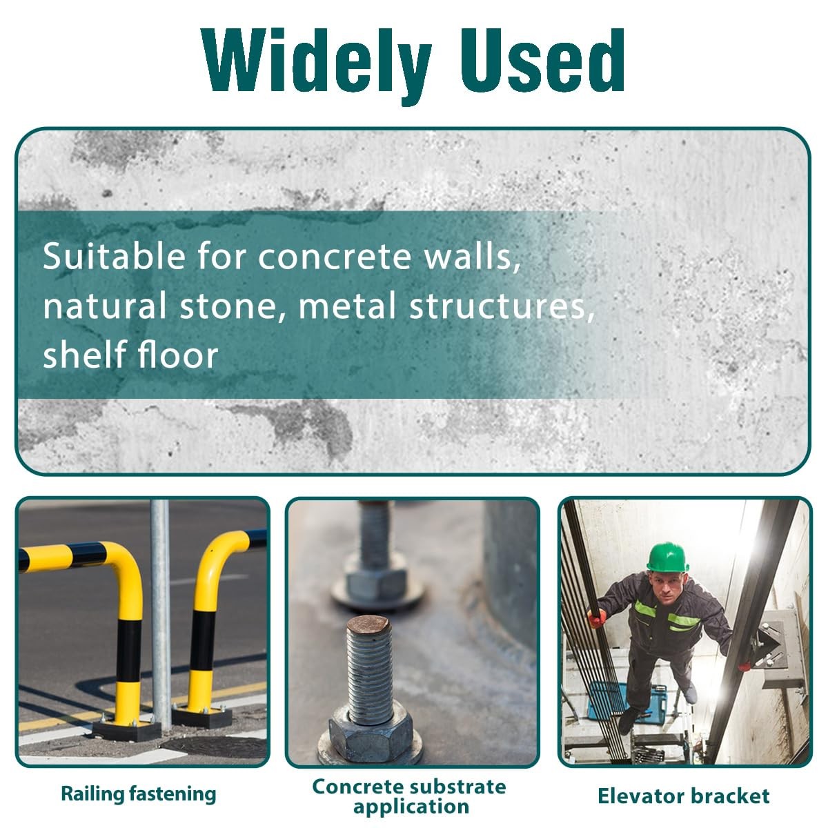 3/8" x 3-3/4 inch Wedge Anchor Stainless Steel Concrete Anchors Heavy Duty Ex...