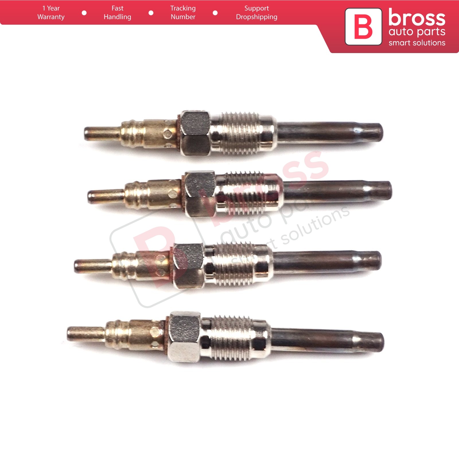 4 Piece Heater Glow Plugs GX80, 100226376 GN020 for Alfa Fiat Lancia Opel Nissan