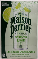 Maison Perrier Lime - Sparkling Water 11.15 fl.oz./330ml - Pack of 8 Slim Cans