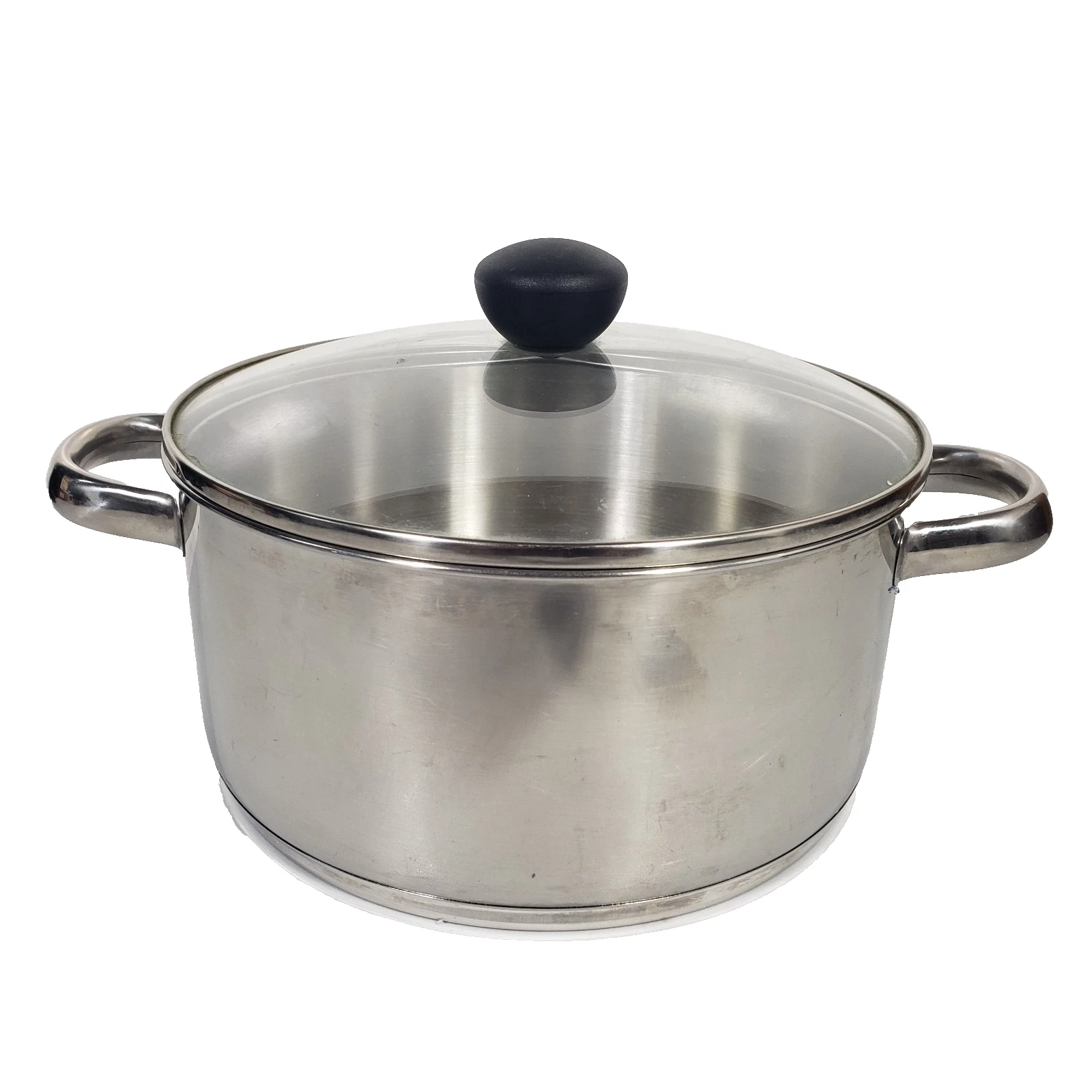 Metro 5 Qt Stock Pot Flat Bottom Stainless Steel w Unvented Glass Lid