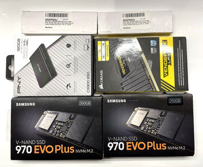 Wholesale Lot Samsung 970 EVO+ M.2 SSD Corsair Vengeance 32GB DDR4 PNY SATA SSD