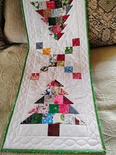 Handmade Quilted Xmas Tree Table Runner