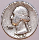 1946-P Washington Silver Quarter - Fine - #2557EA