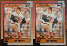(2) 1990 Topps Major League Debut 1989 Jim Abbott California Angels #1