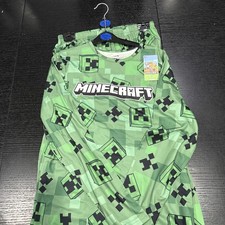 Minecraft X Primark Boys Creeper Pajamas Long Sleeve, Sleep Pants Set 12-13 Yr