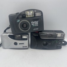 VTG Cameras Point And Shoot Lot Of 3 Aback, Studio 35, Vivitar Untested