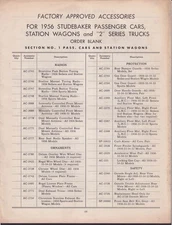 1964 Studebaker Car & 2 series Truck Factory Approved Accessories Order Blank