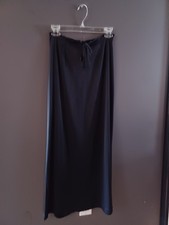 Vintage Y2K Self Esteem Women's Black Satin Long Skirt Size M Made In USA 90s