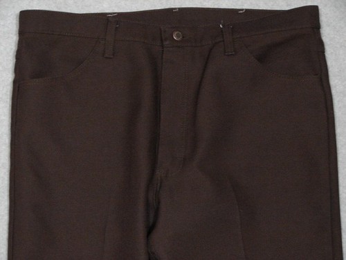 MB19449 1990s **WRANGLER** STA-PREST POLYESTER PANTS 38x32 (msr 37"x26") BROWN - 第 4/5 張圖片