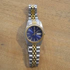 Vintage Seiko Women's Watch Two-Tone Quartz Watch Blue Dial 7N83-0041