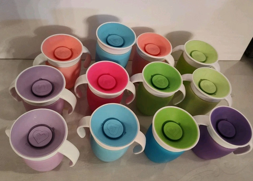 LOT of 12 Munchkin  Miracle 360 Sippy Training Child Cups EUC - Image 4 of 4