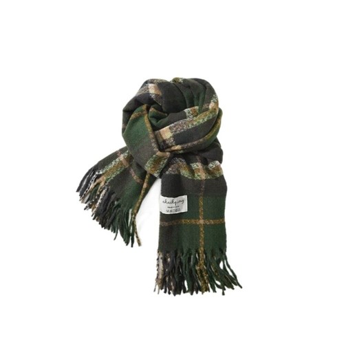 Lattice Plaid Wool Scarf Windproof Checkered Scarf Unisex - Picture 11 of 12