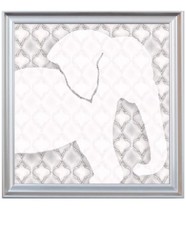Doodlefish Art Elephant Silhouette Frammed 16.5  X 16.5  X 1.25  