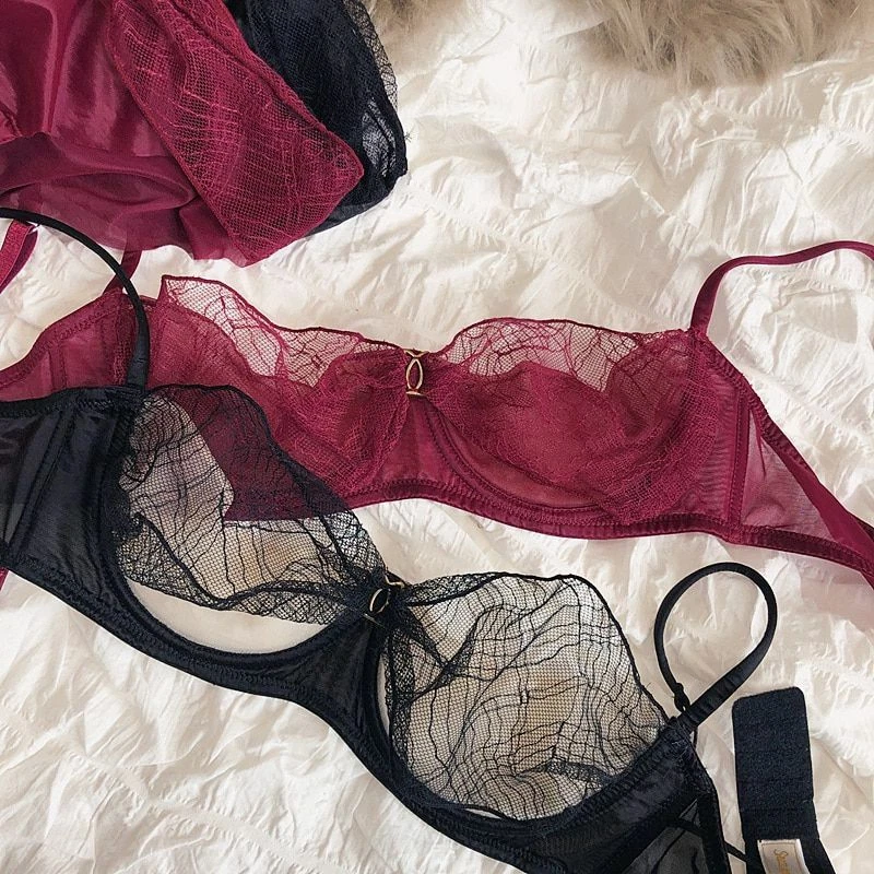 Transparent hotsell bra set