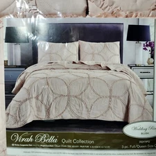 Virah Bella Blush Size Queen/Full Three Piece Quilt Set