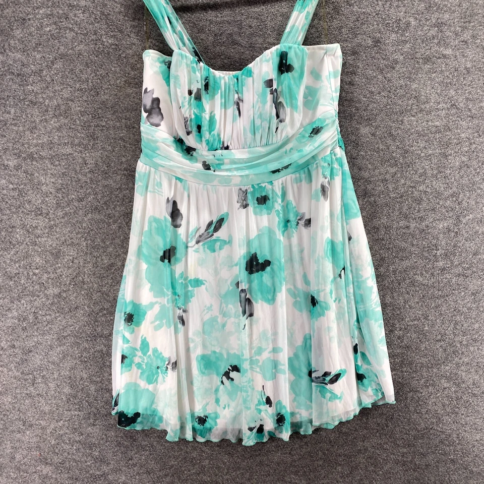 Vestido Maurices Feminino Branco Floral Shift Forro Curto Sem Mangas Decote Quadrado - Imagem 4 de 4