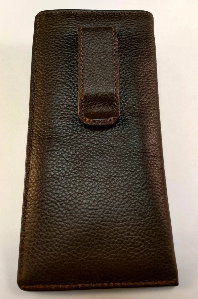 Estuche de cuero premium para gafas / gafas con clip - Varios colores Foto 3 de 4