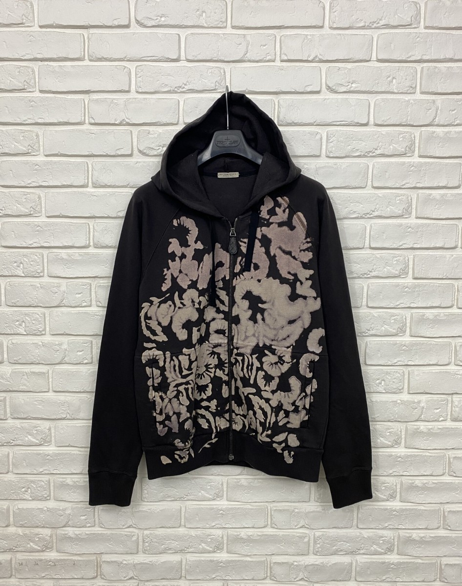 Men's BOTTEGA VENETA Cotton Zip Hoodie Brown Acid Wash Size