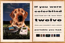Sega Game Gear Color Blind Dog Portable - 2 Page Video Print Ad Poster Art 1992