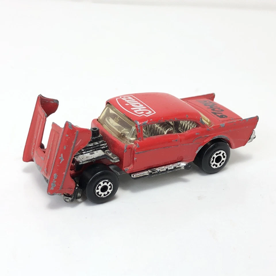 Caja de cerillas vintage superrápida No. Coche Chevy Heinz 4 '57 rojo Ketchup Hot Rod C4 RARO Foto 2 de 4