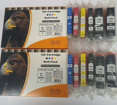 12 XXL Tinten kompatibel für Canon 580 XXL 581 XXL TS6151 TR7550 TR8550 TS9155