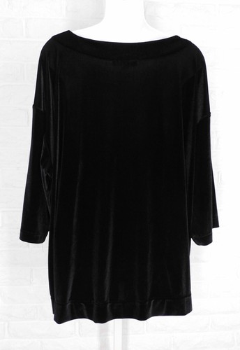 Top de terciopelo elástico BRYN WALKER corte cuadrado de gran tamaño negro mediano - Imagen 2 de 4