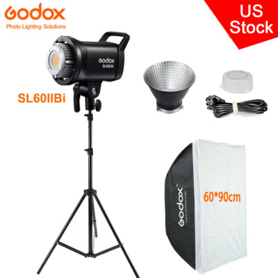 US Godox SL60IIBI Bi-color LED Video Continuous Light+60*90cm
