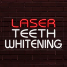 NEW "LASER TEETH WHITENING" 33x18x1 INCH LED FLEX WINDOW/WALL INDOOR SIGN 31740