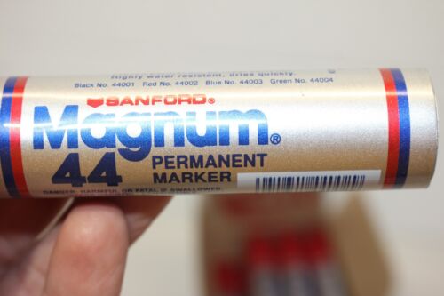 VINTAGE Sanford Magnum 44 pennarello permanente inchiostro rosso xilene puzzolente - CUSTODIA DA 12! - Foto 7 di 18