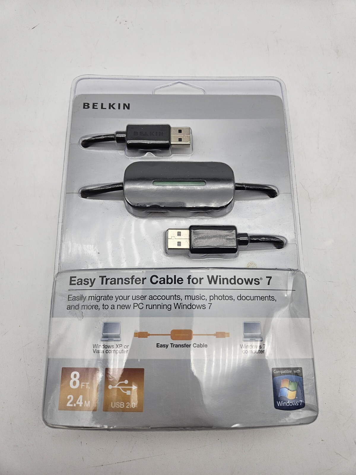 Belkin Easy Transfer Cable For Windows 7 New In Box, Sealed 8 ft 2.4 m