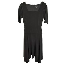 Ann Taylor Loft Women's Dress Fit And Flare Career Cocktail Midi Black Size 2