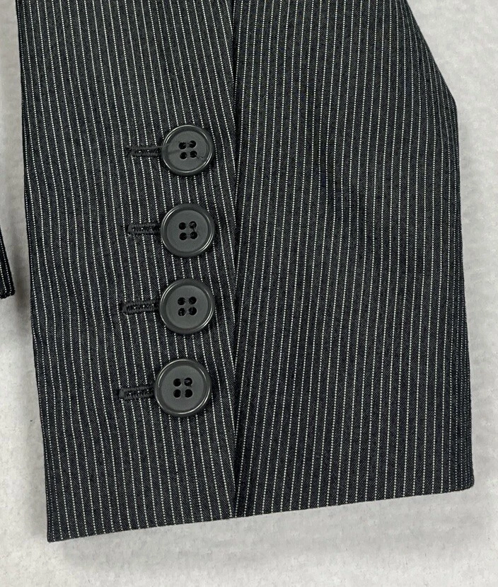 Новый с Ярлыками New York & Co эластичной серый в полоску с подкладкой Blazer куртка 2 пуговицы женщин 6 - Изображение 4 из 4