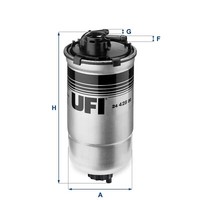 UFI Dieselfilter Filtereinsatz 24.428.00 BenzindüSe 202 Mm HöHe
