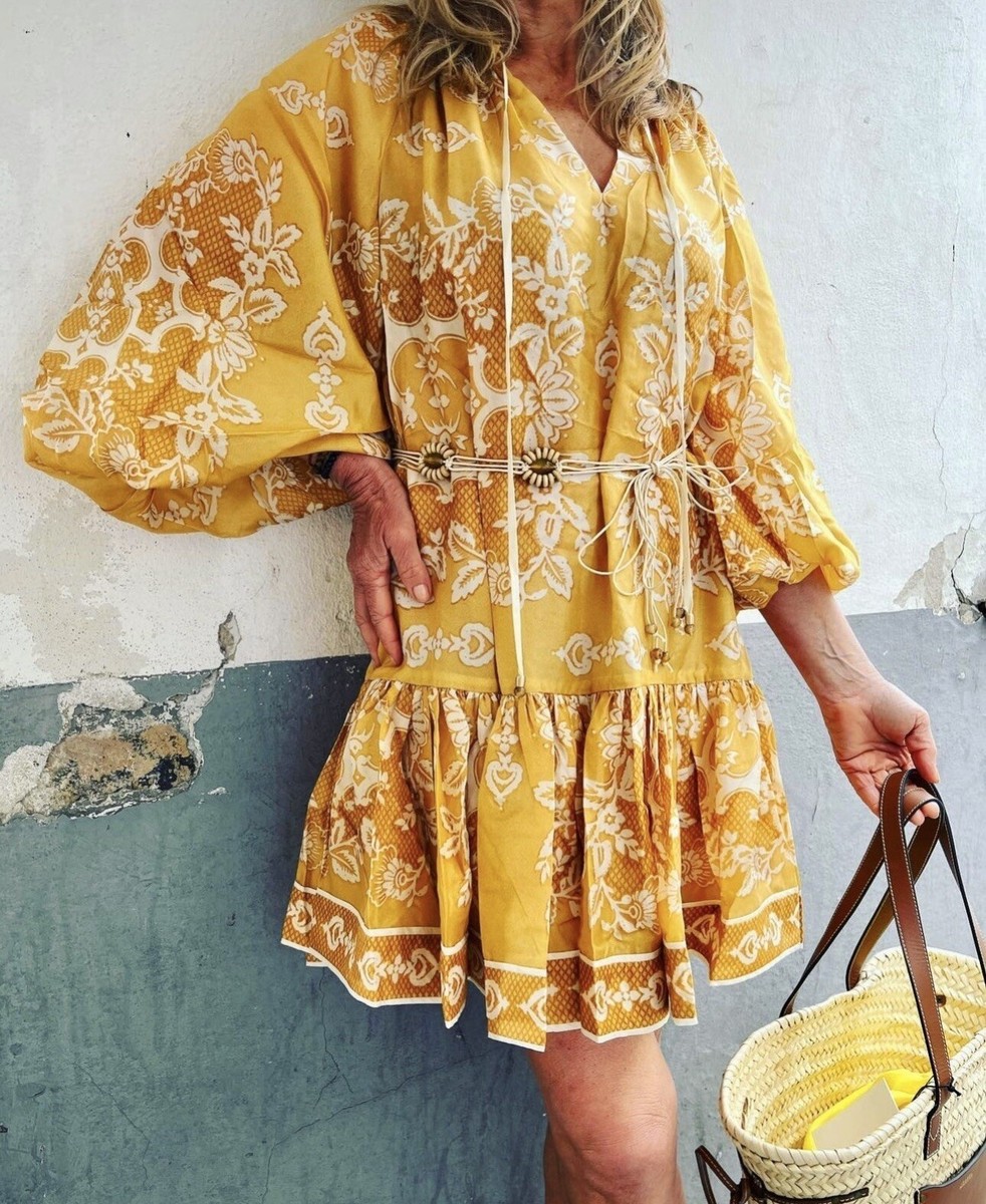 NWOT $925 Zimmermann Raie Tiered Billow Silk Twill Floral