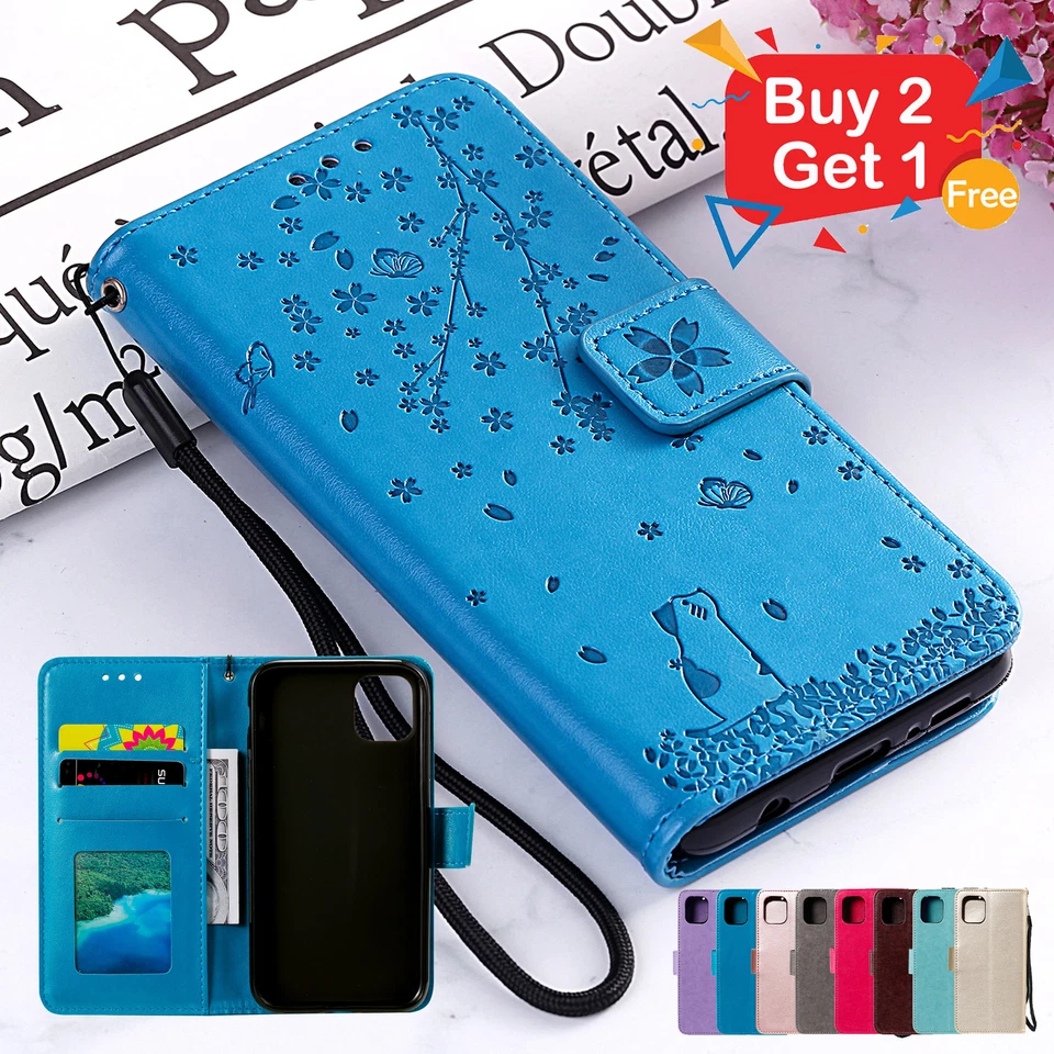 Women Leather Wallet Case Flip Cover For iPhone 14 15 Pro Max 13 12 11 XS XR 8 7 - Image 2 of 4