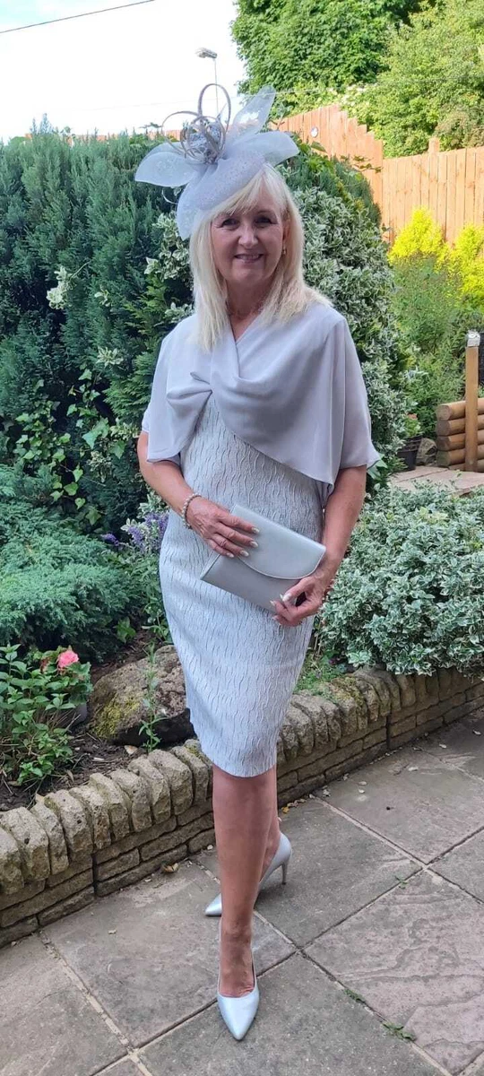 NEW LIZABELLA SIZES 12 14 MOTHER OF THE BRIDE SILVER GREY SHIFT DRESS TOP