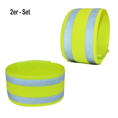 THB RICHTER 2er-Set Reflektierende elastische Armbänder / Knöchelbänder Reflektor Jogging