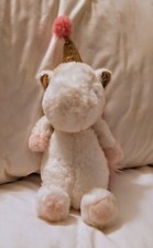 Unicorn White Birthday Party Pony Stuffed Animal FAO Schwarz Toy 11"