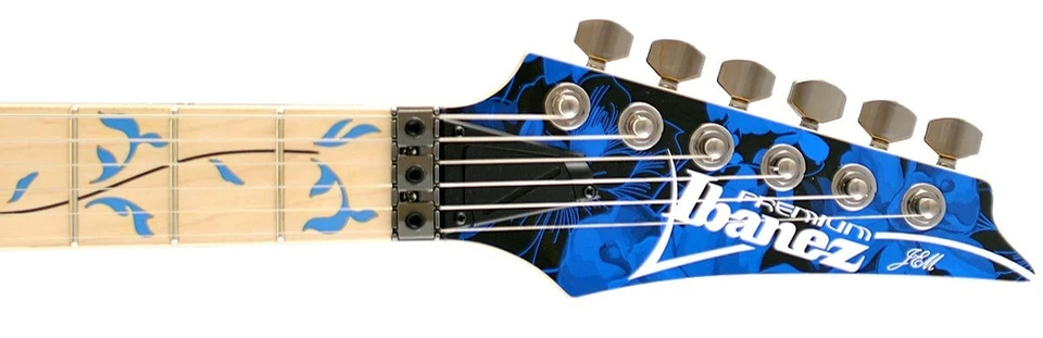 Guitarra Eléctrica Ibanez JEM77P-BFP Modelo Firma Steve Vai Azul Patrón Floral Foto 4 de 4