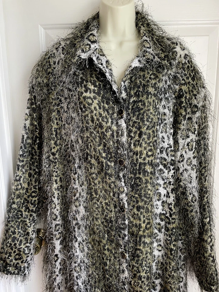 Cárdigan Plumero Talla Única Plus Estampado Animal EDEL De Colección Mujer Único en su Clase Foto 4 de 4