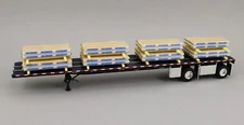 DCP 1:64 *BLACK* 53' Wilson Roadbrute Flatbed Trailer & Carlise Paper Tube Load