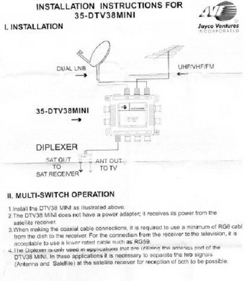JVI 35-TR4WS 3X4 Multi Interruptor TV Satélite/Cable, Plato, TV Directa  Foto 4 de 4