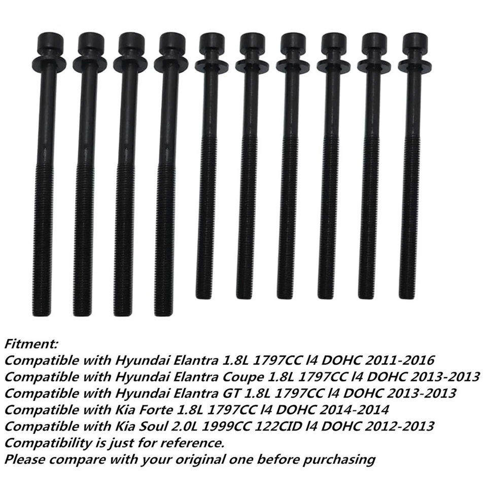 Engine Cylinder Head Bolts Set 22321-2E000 For  Hyundai Kia G4NA 2012–2020 2.0L - Image 4 of 4